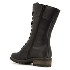 inside angled view of bridge 12 boots in black showing full inside zip