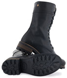 Outsole of black Bridge 12 military boots showing deep tread grip pattern