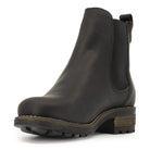 Front angled view of black Bridge Chelsea 2 boots showing smooth leather upper