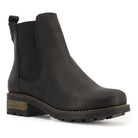 Side profile of black Bridge Chelsea 2 boots with elastic side panel