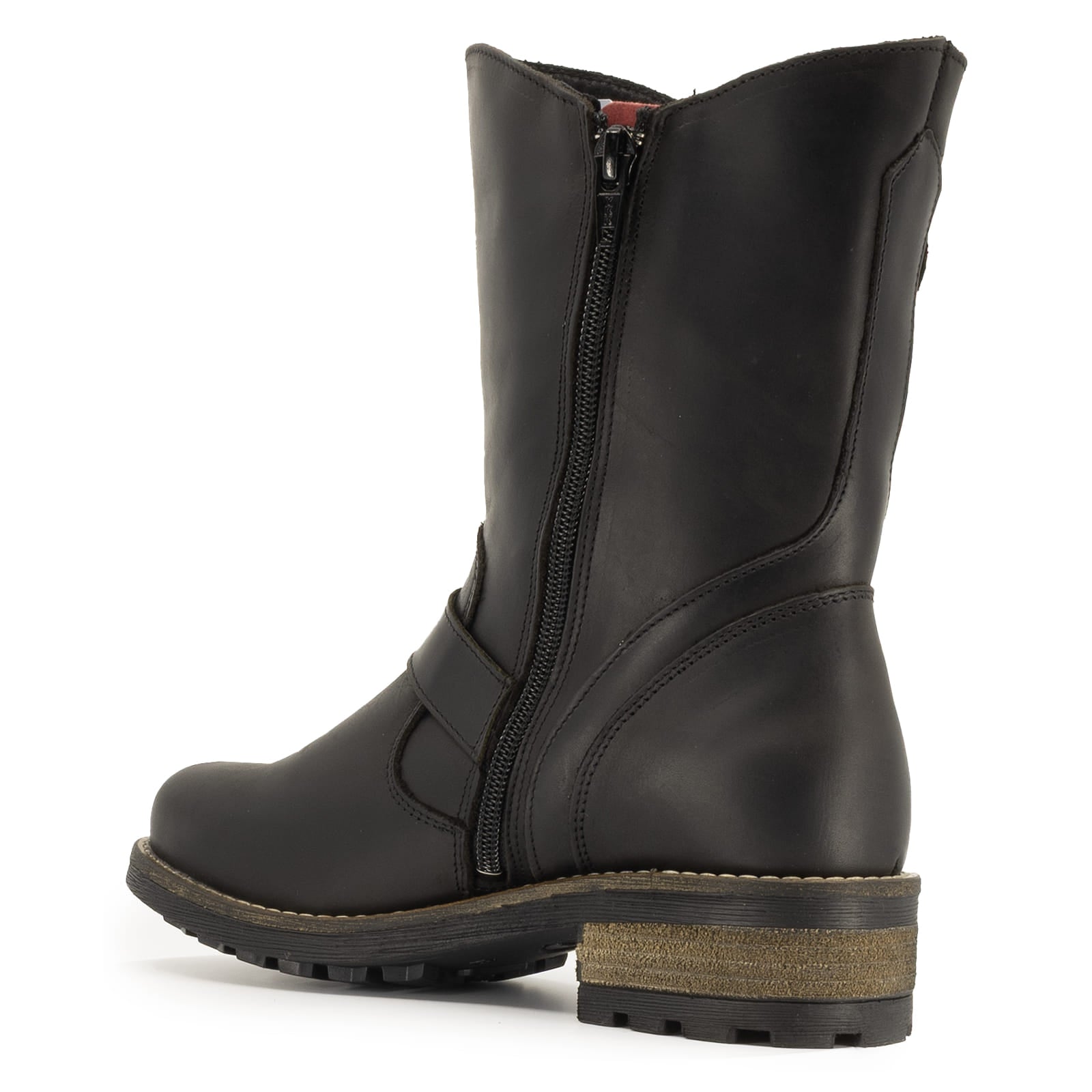 inside view of the credt demi 2 in black showing zip and heel detailing