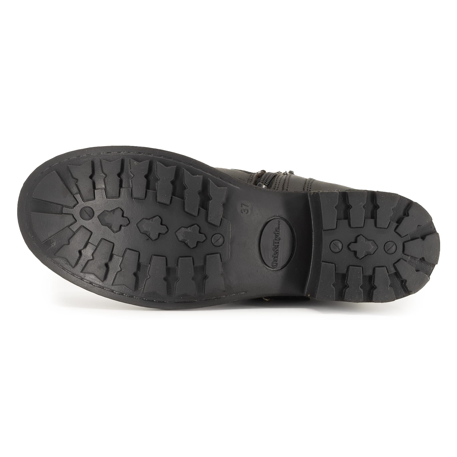 outsole of the crest demi 2 boots in black on white background