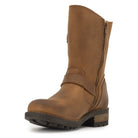 Front view of Crest Demi 2 ankle boots in Frexio cognac showing rounded toe