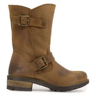 Side profile of Crest Demi 2 ankle boots in Frexio cognac showing buckle straps