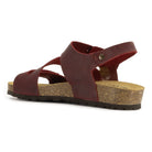 side view of red oak & hyde daisy sandals highlighting leather straps and cushioned footbed