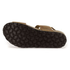 outsole of tan oak & hyde daisy sandals showing textured tread pattern
