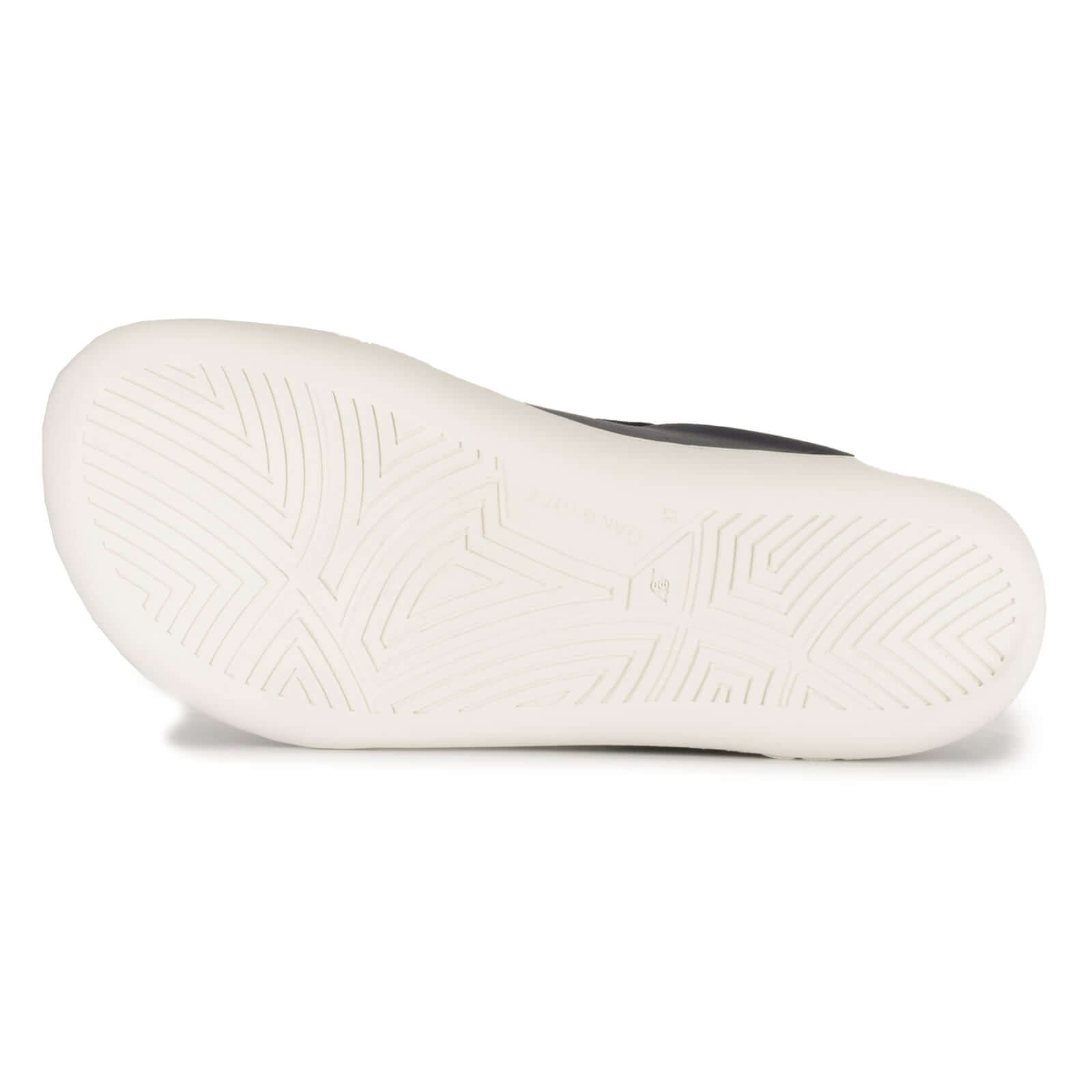 white barefoot outsole image showing tread pattern on white background