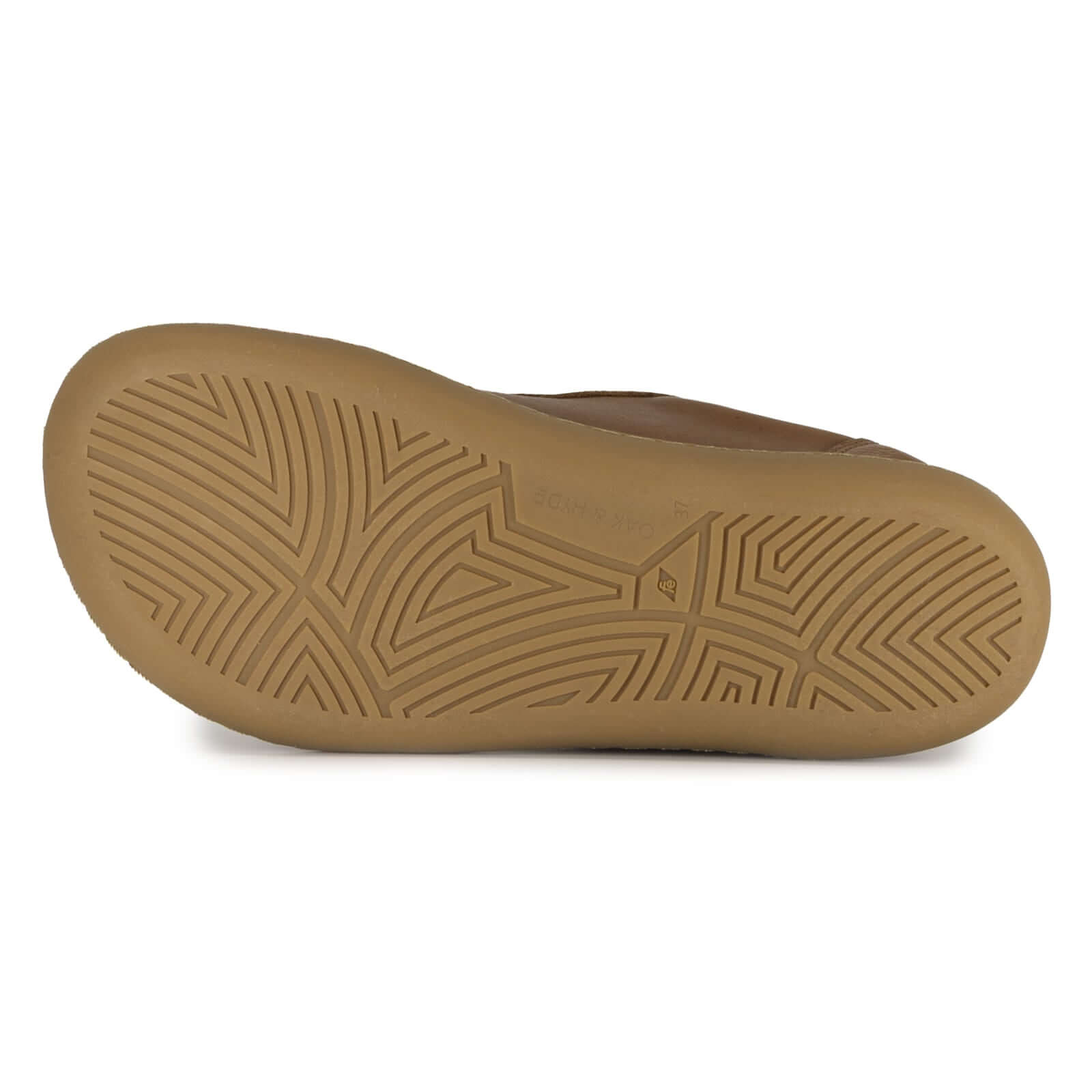 zero drop gum outsole showing tread pattern on white background