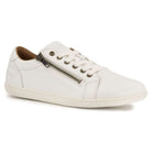 angled image showing front laces and zip on hazel zip barefoot trainers