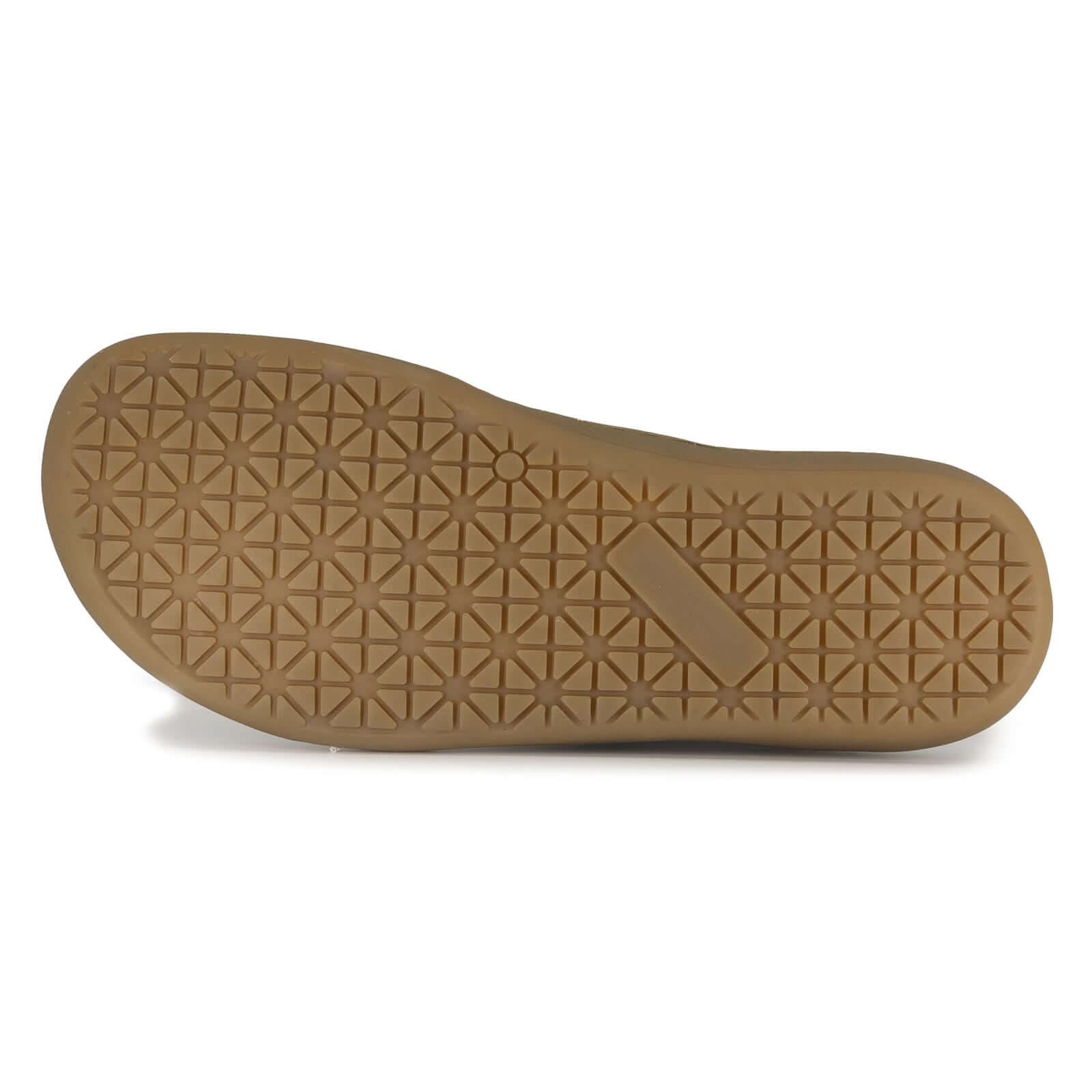 Gum zero drop sole of a shoe with geometric pattern on a white background