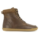side profile view of redwood barefoot boots brown showing leather upper