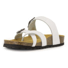 inside angled view of savannah 2 sandals in white showing straps on upper
