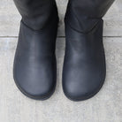 birds eye view of toe shape of sycamore barefoot boots in black