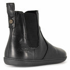 black barefoot boots showing branding and side gussets on white background