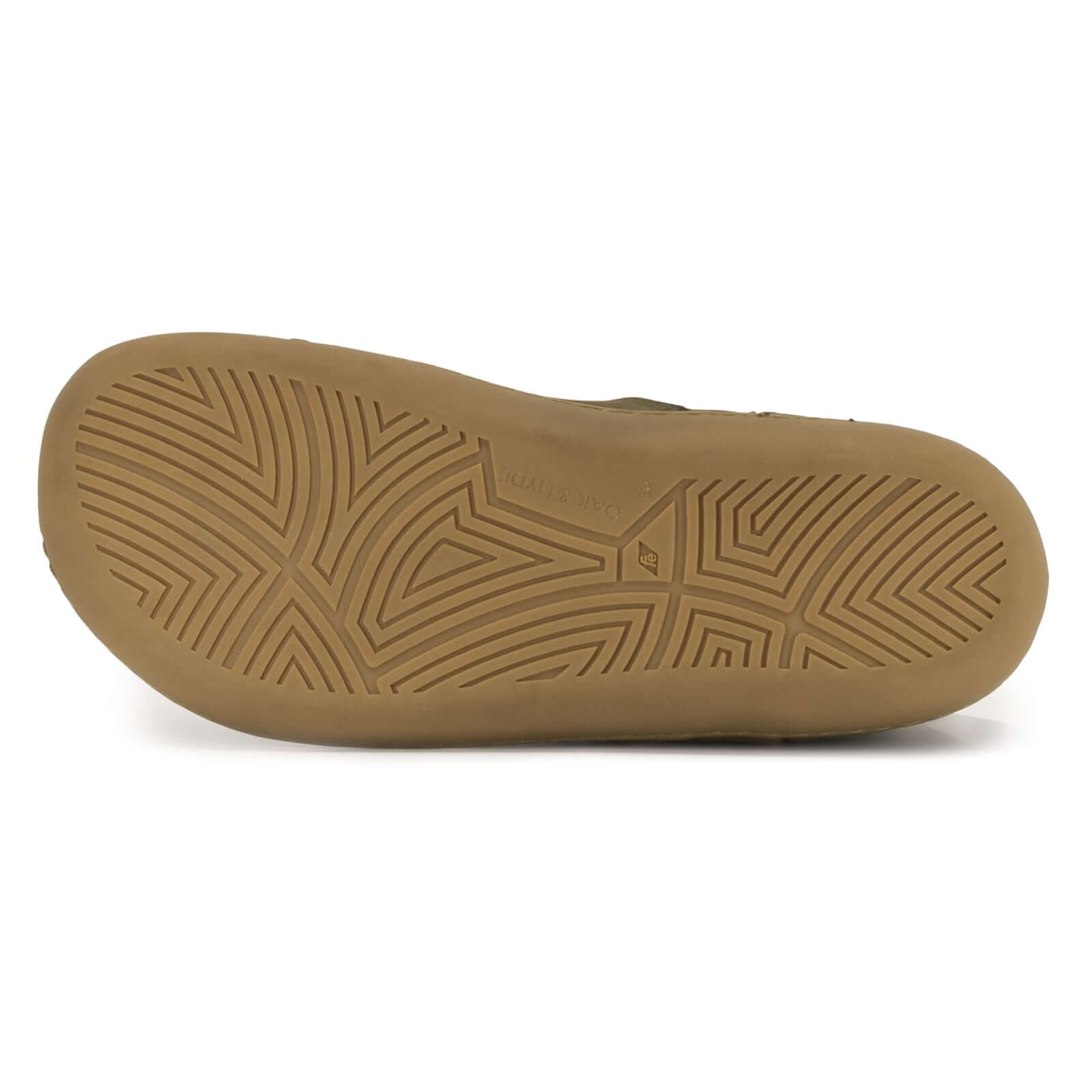zero drop rubber outsole of green willow zip barefoot Chelsea boots showing tread