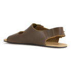 side view of brown oak & hyde wisteria barefoot sandals showing minimalist profile and flexible sole