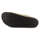 outsole of beige oak & hyde malaga adjustable sandals showing textured tread pattern