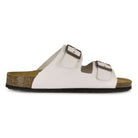 side profile of white oak & hyde malaga adjustable sandals with double buckle straps and cork footbed
