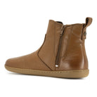 tan oak & hyde willow zip barefoot chelsea boots side view showing zip fastening